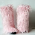 thumbnail image 5 of Gegefur Women's Furry Fluffy Boot Faux Fur Long Snow Boot Knee High Boots Warm Comfortable Outdoor Flat Shoes, 5 of 5