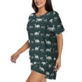 thumbnail image 2 of Naloa Turtle Chrysanthemum Women's Short-Sleeved Pajama Set, Loungewear, Summer pajamas, Breathable Cozy - XX-Large, 2 of 9