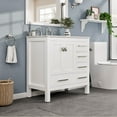 thumbnail image 2 of Eviva Aberdeen 36" Transitional White Bathroom Vanity with White Carrara Quartz Countertop, 2 of 7