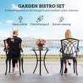 thumbnail image 4 of Outsunny Ensemble Bistro de Patio 3 Pcs, Table Basse avec Trou pour Parasol, Brun, 4 of 10