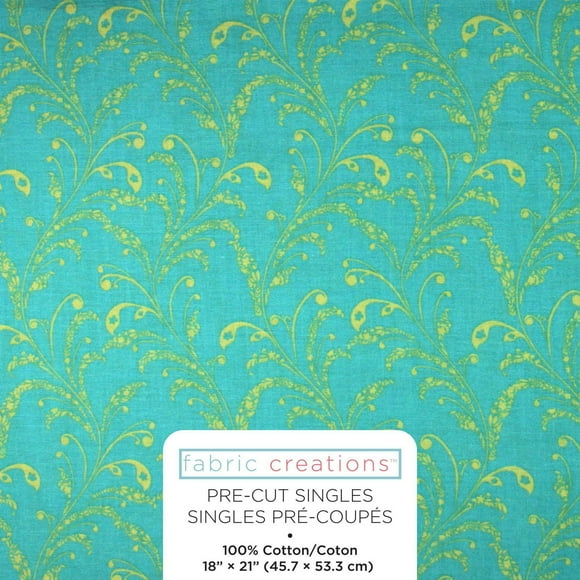 FABRIC CREATIONS fat quarter Pre-Cut 45.7 × 53.3 cm (21 in) jaune Vines, 18x21