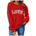 thumbnail image 1 of Automne TIMIFIS Chandails de la Saint-Valentin pour Femmes Chandail à Cœur Chemises Mode Manches Longues Col Rond Chandail à Enfiler Hauts - Printemps/été, 1 of 4