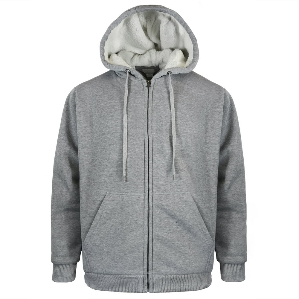 Victory Outfitters Men's Fleece Zip Up Hoodie with Soft Berber Lining