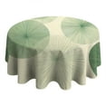 thumbnail image 4 of Green Tie Dye Overlay Pattern Round Tablecloth 60"x60",Wrinkle Wipeable Table Cloth for Kitchen Dining Room Picnic Patio Party, 4 of 6