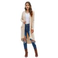 thumbnail image 1 of U.Vomade Women's Mid-Sleeve Solid Button-Down Long Knit Cardigan Sweater Jacket, 1 of 2