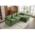thumbnail image 4 of 101" Modular Sectional Sofa, Modern Convertible L-Shape Sofa Couch with Ottoman, 3 Seat Cloud Sectional Couch with Deep Seat for Living Room Bedroom, Green, 4 of 7