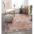 thumbnail image 1 of Well Woven Mareva Machine Washable Rust Orange Vintage Oriental Medallion Area Rug, 1 of 6