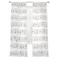 thumbnail image 2 of Music Notes SemiSheer Curtains 108 Inch Length 2 Panels Set,Modern Abstract Minimalistic Geometric Stripes Sheer Kitchen Curtain Privacy Voile Window Curtain for Living Room Bedroom Rod Pocket Drapes, 2 of 7