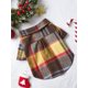 thumbnail image 4 of PETSIN Fleece Brown & Yellow Plaid Patchwork Winter Warmth Pet Shirt, 4 of 5