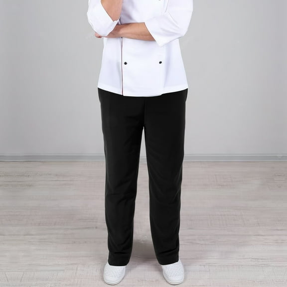 Baluue Easy to Wash Oil Proof Black Chef Pants for Long Term Kitchen Work