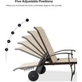 thumbnail image 4 of PURPLE LEAF Outdoor Chaise Lounge Chair Set of 3 with Side Table and Wheels Adjustable Aluminum Chairs Light Khaki for Outside Yard Patio Pool Garden Beach, 4 of 9