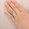 thumbnail image 5 of Silvago Jewel Cushion Cut Excellent 2.1 Ct Diamond Ring For Women's - 14K White Gold Plated Ring - Cushion Cut halo Diamond rings for Women's - Solitaire with Accent Diamond Rings for Her, 5 of 9