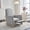 Light Gray, variant on Noble House Nesta Upholstered Glider Rocking Chair, Reclining Nursery Armchair with Adjustable Footrest, Ivory