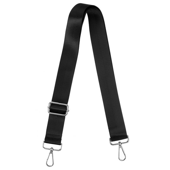 Uxcell Purse Strap Replacement, 29.5-55" Crossbody Shoulder Strap(Black, Black Buckle)
