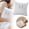 thumbnail image 2 of Oliegs Blanket Rabbit Throw Cover Quilted Three Double Color Cover Sofa Cushion Backrest Cover Throw, 2 of 5