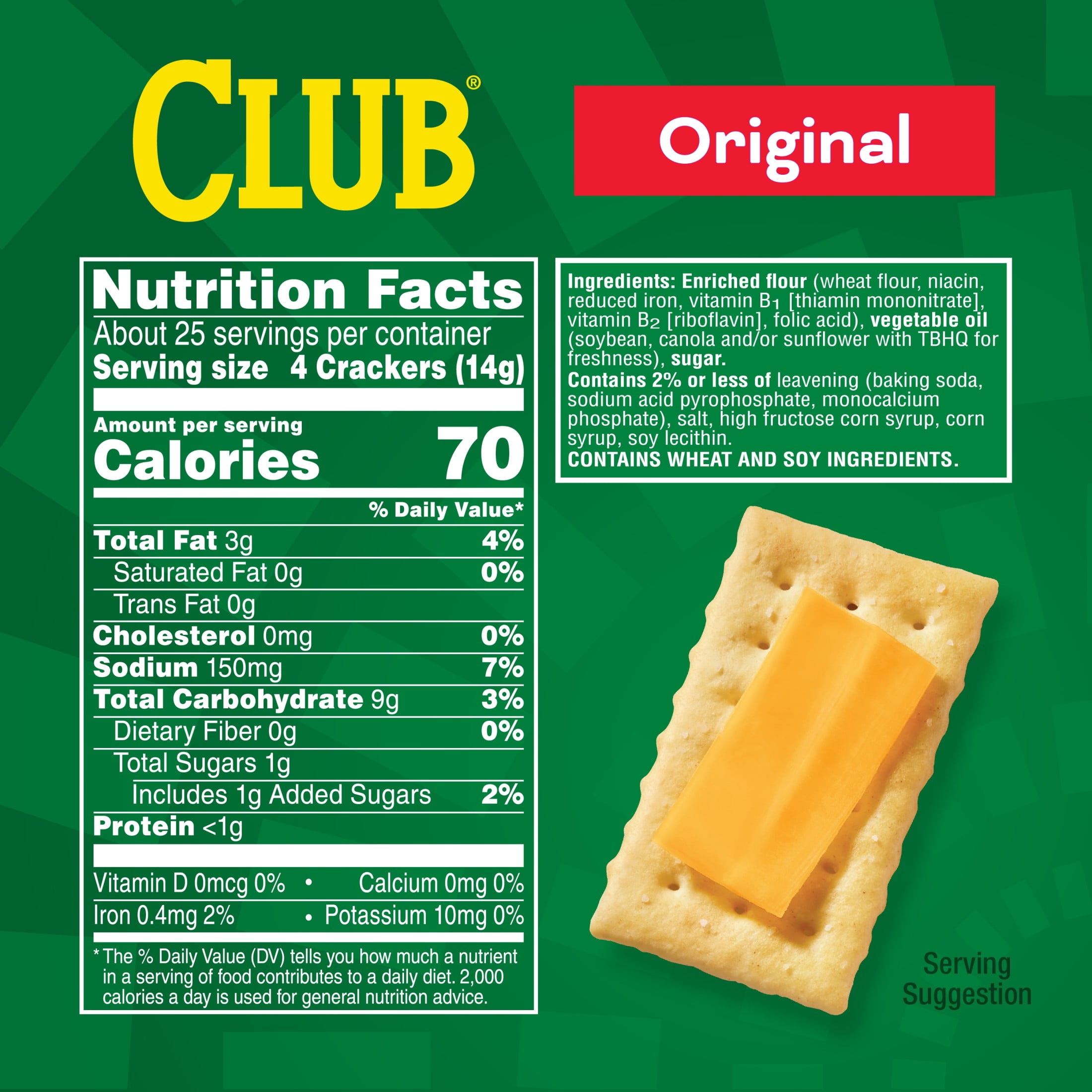 Club Snack Stacks Original Crackers, Lunch Snacks, 6 Count