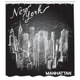 thumbnail image 3 of Ambesonne NYC Shower Curtain, New York Manhattan Skyscrapers, 69"Wx75"L, Charcoal Grey and White, 3 of 3