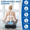 thumbnail image 3 of Seat Cushion, Gel Chair Cushions, Office Anti-Slip Bottom & Removable Cover Tailbone Pain Relief Memory Foam Cushion for Office, Wheelchair, Car (), 3 of 3