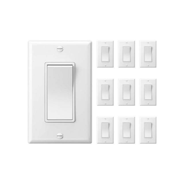 EcoNesxp UL Listed Individual Light Switches 120/277VAC 10 Pack