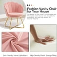 thumbnail image 5 of NALYL Chair with Back, Upholstered Accent Chair for Living Room, Makeup Chair for Bedroom Sherpa ArmChairs Home Office Desk Chair with Gold Metal Legs (Pink), 5 of 9