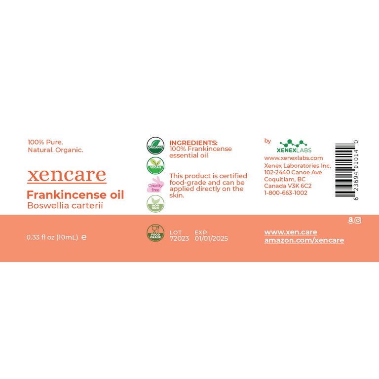 Xencare Peppermint USDA Organic Food Grade Essential Oil | 100% Pure Natural Undiluted | Edible & Safe to Ingest & for Skin | Premium Aromatherapy for