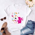 thumbnail image 4 of Pompotops Femmes Été Vintage Imprimé Casual Manches Courtes Tops Blouse, 4 of 5