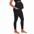 thumbnail image 4 of Funidos Women's Maternity Leggings with Pockets Over The Belly Pregnancy Yoga Pants Activewear Workout Leggings, 4 of 5