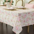 thumbnail image 1 of Flower Tablecloth, Pink Floral Table Cloth for Rectangle Tables,Waterproof Resistant Rose Table Cover for Valentines,Parties,Wedding Use Spring/Summer (60 X 120 Inch), 1 of 6