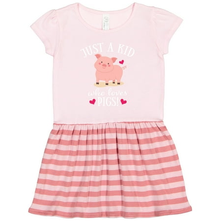 

Inktastic Just a Kid Who Loves Pigs Gift Toddler Girl Dress