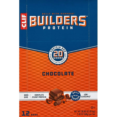 CLIFBAR Food Builders Bar Chocolate (Box of 12) A perfect way to get through a hard days workout By Visit the Clif Bar Store