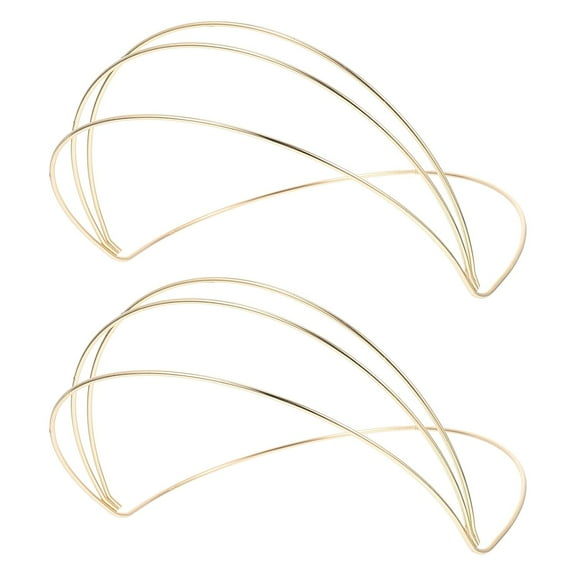Zaoz Headband, 2 Pcs Simple Golden Iron Hairband, Hair Hoop Metal, Wedding Bridal Headdress, Halloween Costume Headpiece, DIY Hair Accessory, Gold Queen Goddess Headband, Wedding A605