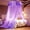 Purple, variant on Round Ceiling Hanging Canopy Mosquito Net Luxury Embroidered Lace Top Long Sheer Mesh Bed Curtain for All Bed Sizes