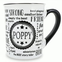 Cottage Creek Poppy 16 oz Letter Print Ceramic Coffee Mug
