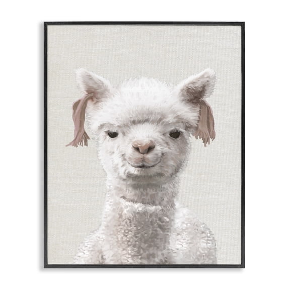 Stupell Industries Cottage Llama Portrait Animal Black Framed Giclee Art, 11 x 14, by Ziwei Li