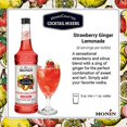 Monin HomeCrafted Strawberry Ginger Lemonade Cocktail Mixer, Readyto