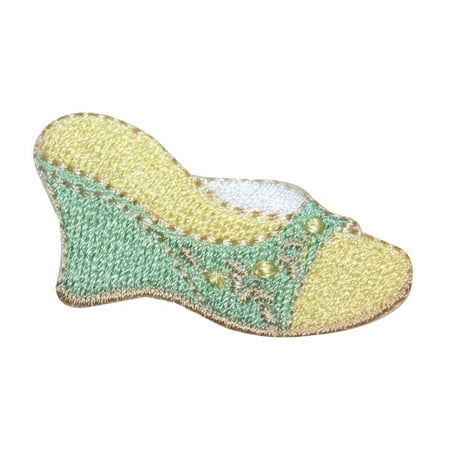Embroidered Wedge - ID 8540 Ladies Wedge Sandal Patch Shoe Formal Heel Embroidered Iron On Applique