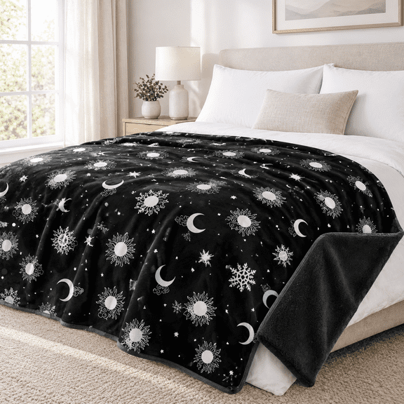 Charcoal Black King Size 108"x 90" Double Sided Bed Blanket for Hot Sleepers