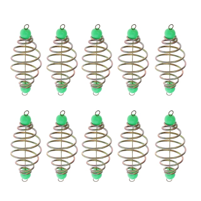 10pcs Cestas Alimentadores Pesca Aparejos Ligeros Jaula de Cebos Muelle de Compresión Sunnimix Alimentador de pesca de primavera