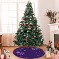 thumbnail image 7 of Lsque Crystal Purple Snowflake Print Christmas Tree Skirt, Tree Skirt with Ties or Velcro, Perfect for Holiday Decorations, Halloween, and New Year-30", 7 of 7