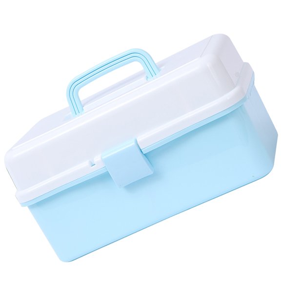unbranded Storage Boxes Art Tools Storage Case Compact Storage Box Child 33x19.5cm Blue