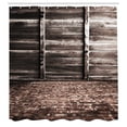 thumbnail image 3 of Ambesonne Rustic Shower Curtain, Brick Floor Wooden Wall, 69"Wx75"L, Brown, 3 of 5