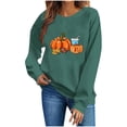 thumbnail image 5 of Halloween Crewneck Sweatshirt Women Halloween Printed Round Neck Loose Long Sleeve Pullover Tops Happy Fall Yall Sweatshirt Women and Plus Size French Terry Long Sleeve Shirt, 5 of 6