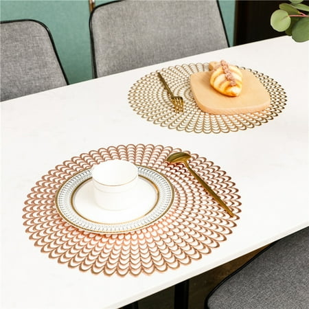 

Cherryhome Bowl Mat Stain Resistant Easy to Clean Circular Hot Stamping Dining Table Mat for Cafes