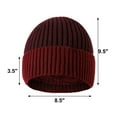 thumbnail image 2 of TOPTIE Winter Fleece Lined Beanie Color Block Knit Hat Skull Cap for Men & Women-NavyBlue, 2 of 8