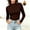 Coffee, variant on Turtleneck Long Sleeve Shirt Fitted Undershirt for Women Buttery soft High neck Back Thermal Office Dailywear Fall winter fashion clothes