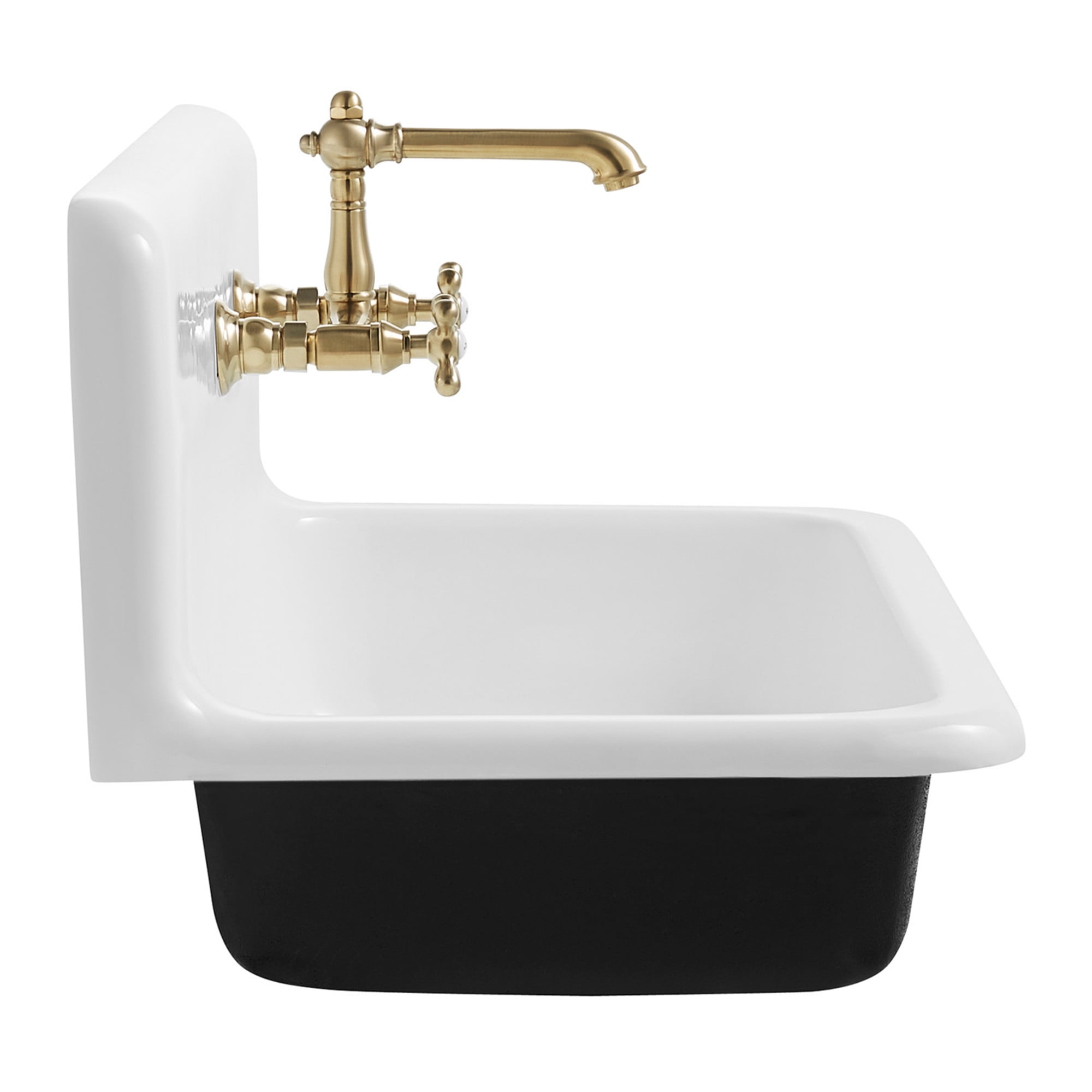 Gourmetier GCLWS362019 Towne 36-Inch Cast Iron Wall Mount Utility Sink, 2-Hole, White