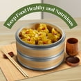 thumbnail image 6 of Bamboo Steamer Basket Set (8 inch) with Stainless Steel Banding 50x Steamer Liners and 2 Pairs of Chopsticks, Chinese Steamer for Cooking Food, 6 of 8