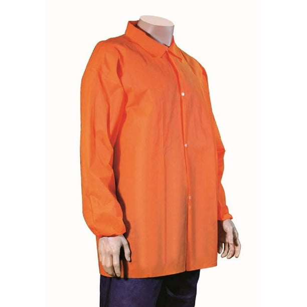 AMZ Supply Disposable Orange Lab Jackets 2XLarge Elastic Wrists