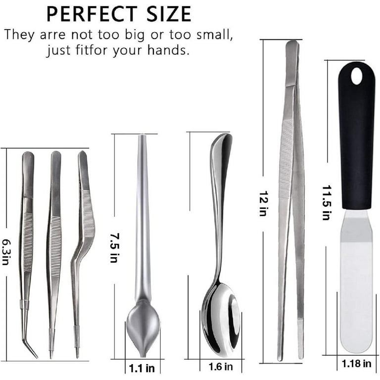 Culinary Specialty Tools Set ,Professional Chef Cooking Plating Kit, 7  Pieces, Stainless Steel 