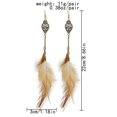 thumbnail image 5 of Pendientes idealway, largos, colgantes, plumas naturales, color marrón, 5 of 5